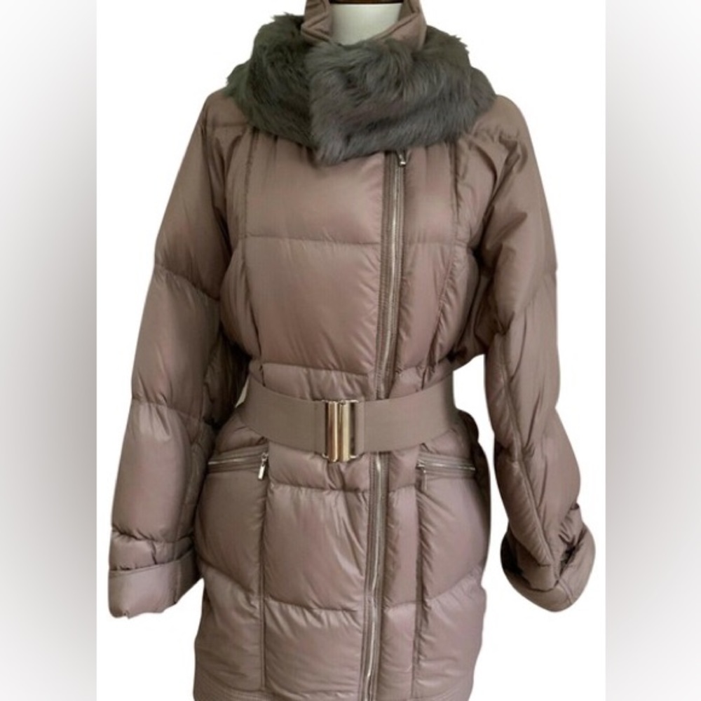 Escada Puffer coat with fur trim